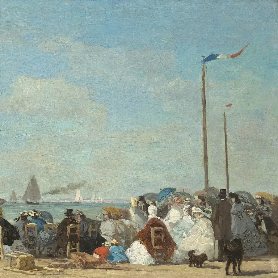 Eugène Boudin, Beach Scene at Trouville, 1863